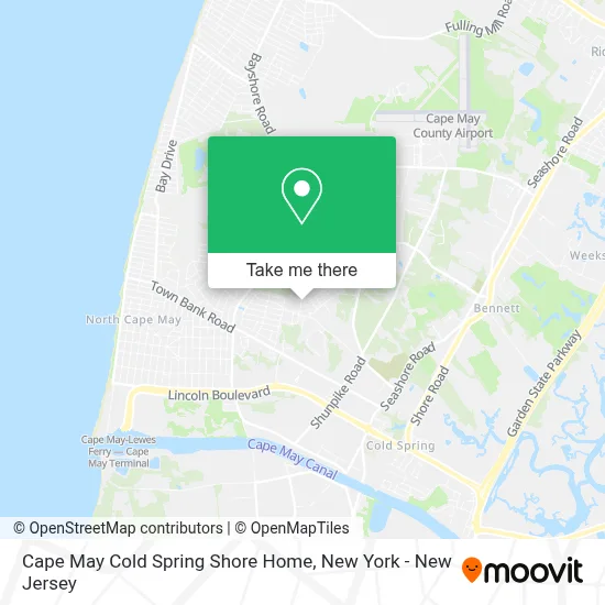 Cape May Cold Spring Shore Home map