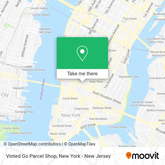 Vinted Go Parcel Shop map