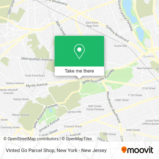 Vinted Go Parcel Shop map