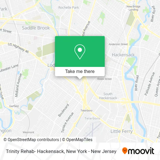 Trinity Rehab- Hackensack map