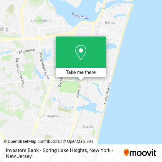 Investors Bank - Spring Lake Heights map