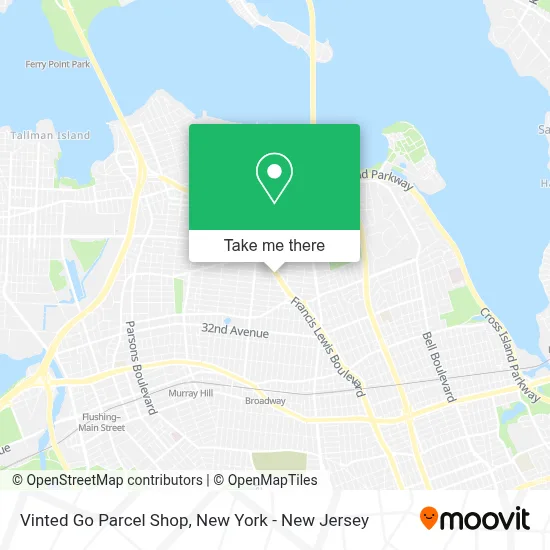 Vinted Go Parcel Shop map