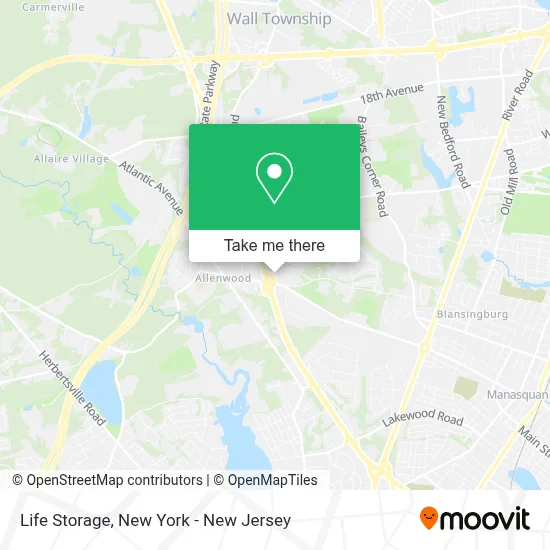 Life Storage map