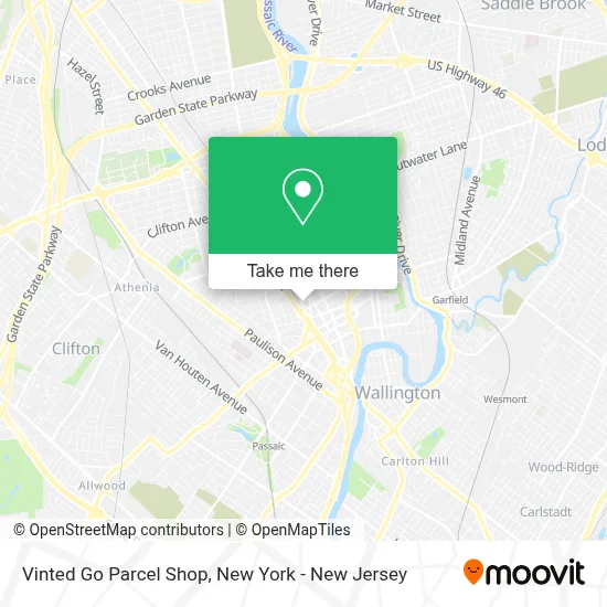 Vinted Go Parcel Shop map