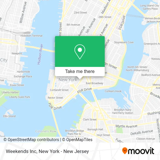 Weekends Inc map