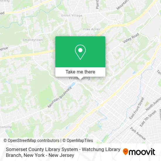 Somerset County Library System - Watchung Library Branch map