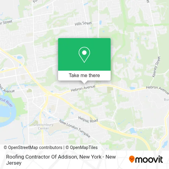 Roofing Contractor Of Addison map