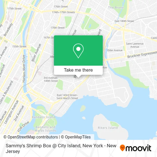 Sammy's Shrimp Box @ City Island map