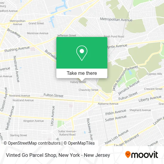 Vinted Go Parcel Shop map