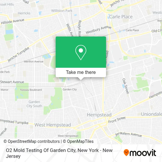 O2 Mold Testing Of Garden City map
