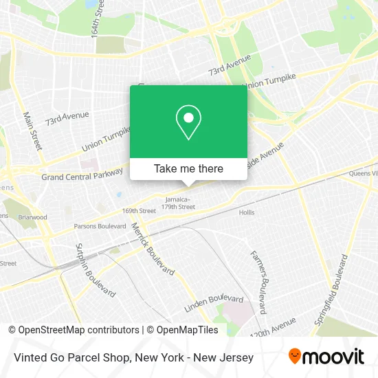 Vinted Go Parcel Shop map