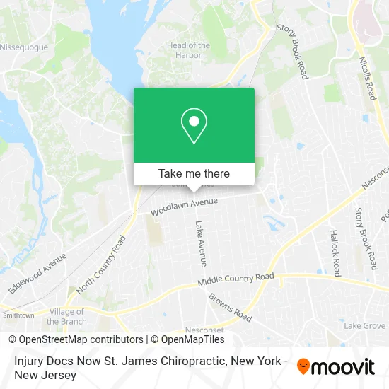 Injury Docs Now St. James Chiropractic map