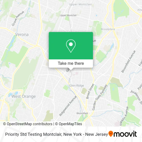 Priority Std Testing Montclair map