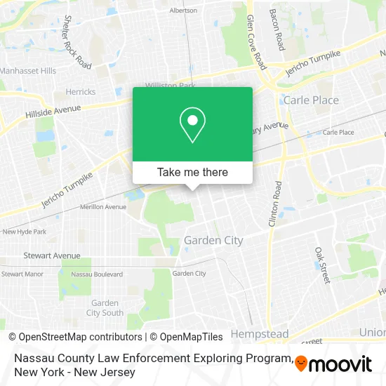 Nassau County Law Enforcement Exploring Program map