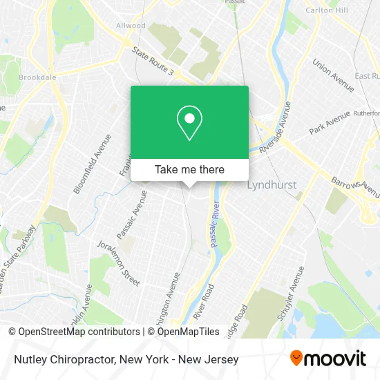 Nutley Chiropractor map