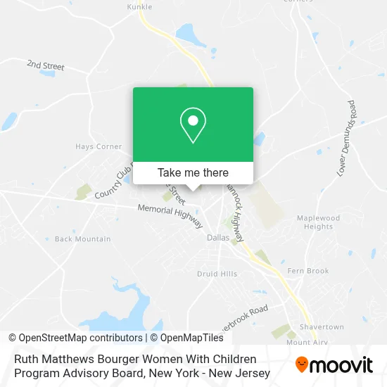 Ruth Matthews Bourger Women With Children Program Advisory Board map