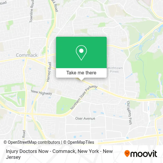Injury Doctors Now - Commack map