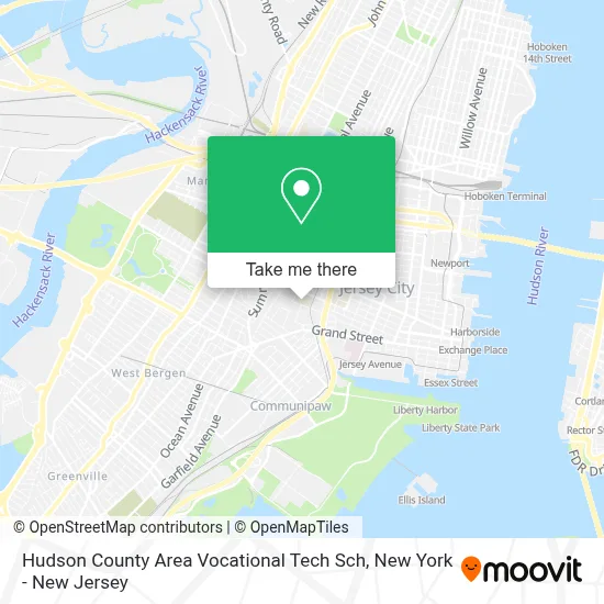 Hudson County Area Vocational Tech Sch map