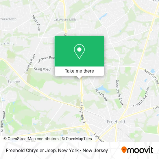 Freehold Chrysler Jeep map