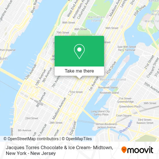 Jacques Torres Chocolate & Ice Cream- Midtown map