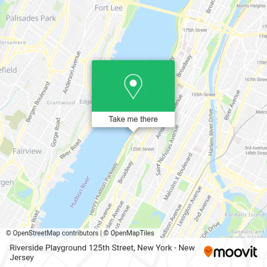 Riverside Playground 125th Street map