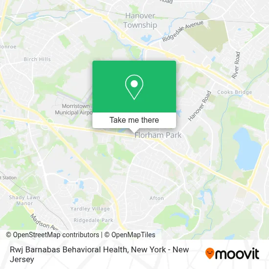 Rwj Barnabas Behavioral Health map