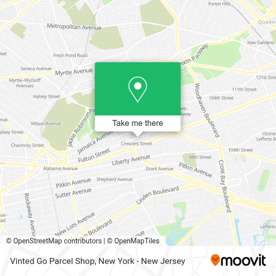 Vinted Go Parcel Shop map