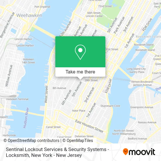 Sentinal Lockout Services & Security Systems - Locksmith map