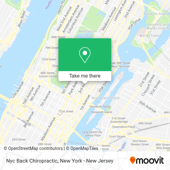 Nyc Back Chiropractic map