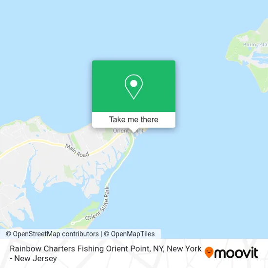 Rainbow Charters Fishing Orient Point, NY map