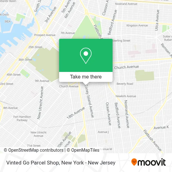 Vinted Go Parcel Shop map