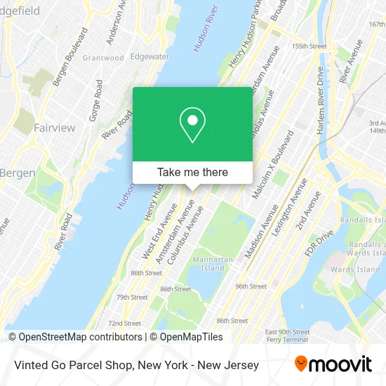 Vinted Go Parcel Shop map