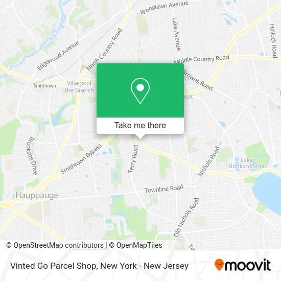 Vinted Go Parcel Shop map