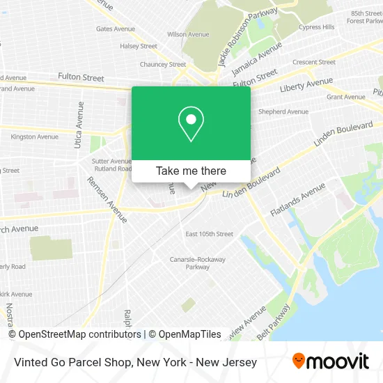 Vinted Go Parcel Shop map