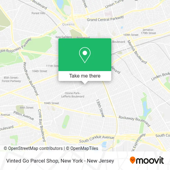 Vinted Go Parcel Shop map