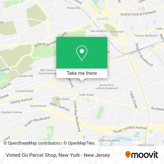 Vinted Go Parcel Shop map