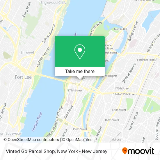 Vinted Go Parcel Shop map