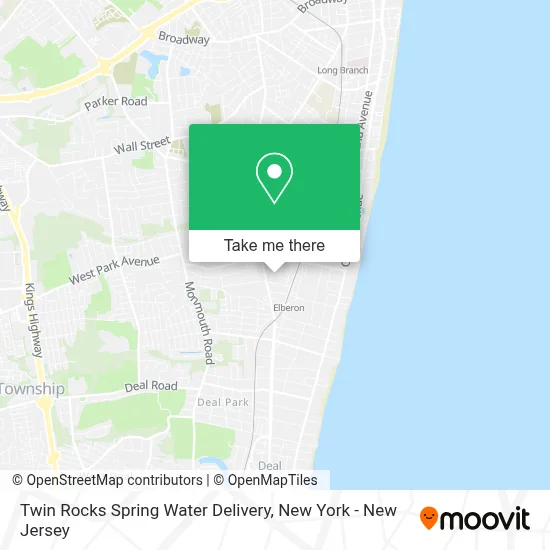 Twin Rocks Spring Water Delivery map