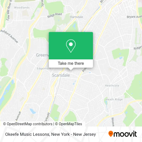 Okeefe Music Lessons map