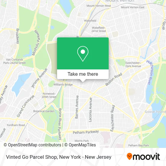 Vinted Go Parcel Shop map