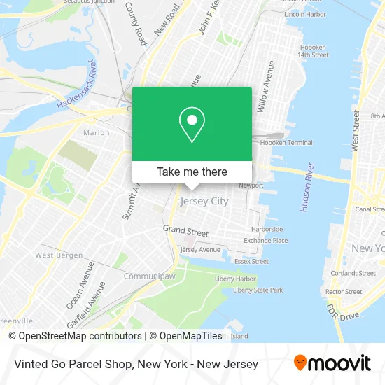 Vinted Go Parcel Shop map