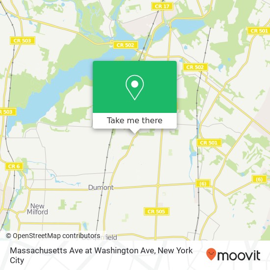 Mapa de Massachusetts Ave at Washington Ave