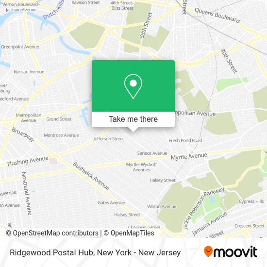 Ridgewood Postal Hub map