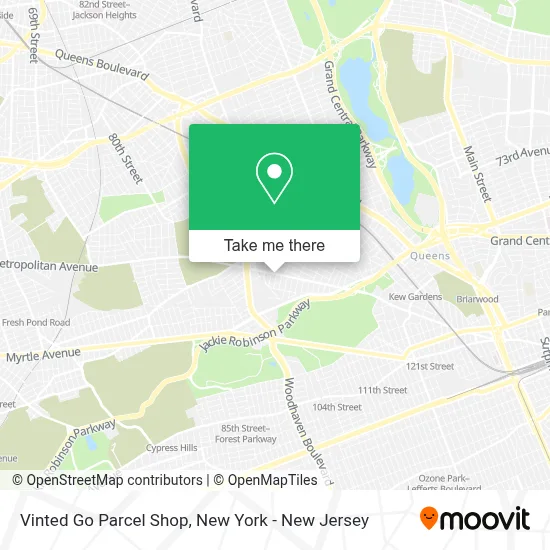 Vinted Go Parcel Shop map