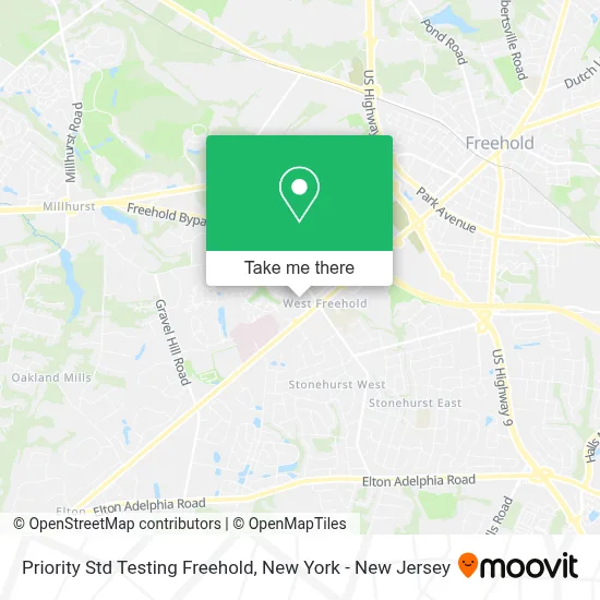 Priority Std Testing Freehold map