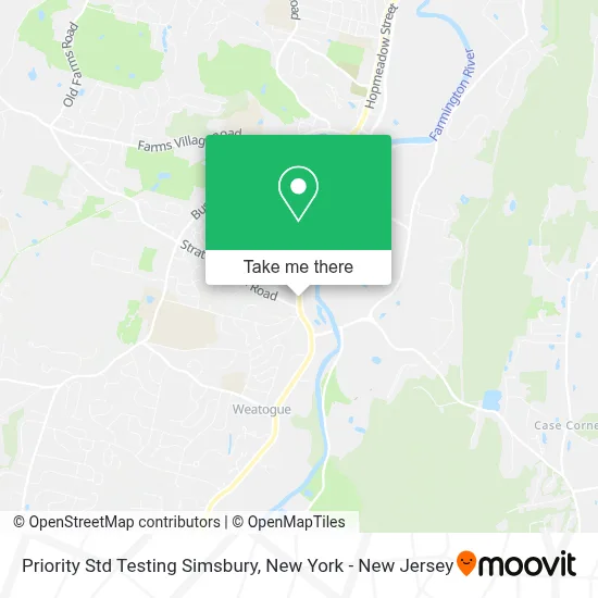 Priority Std Testing Simsbury map
