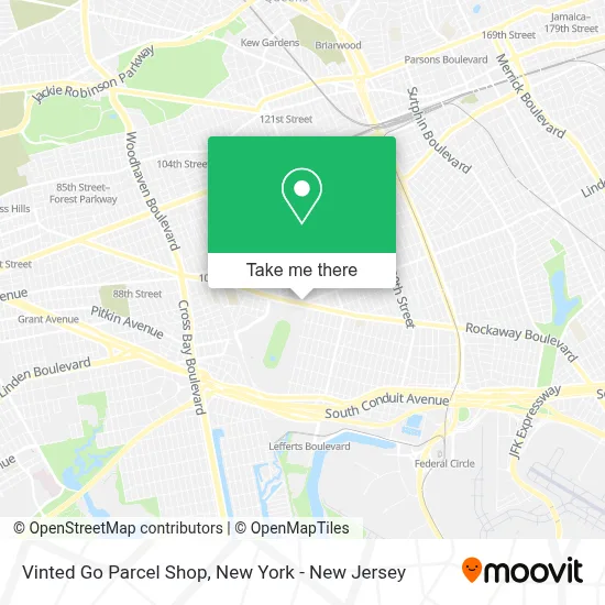 Vinted Go Parcel Shop map