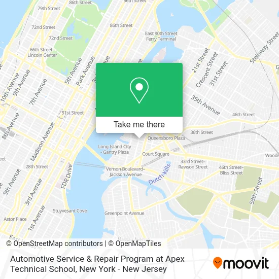 Automotive Service & Repair Program at Apex Technical School map