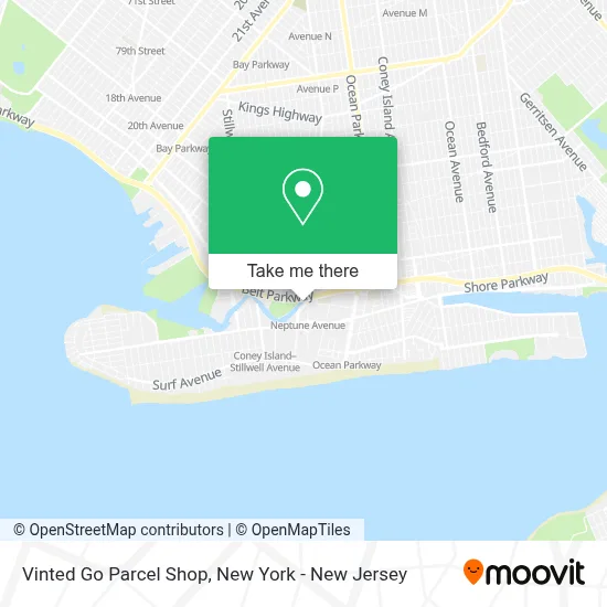 Vinted Go Parcel Shop map