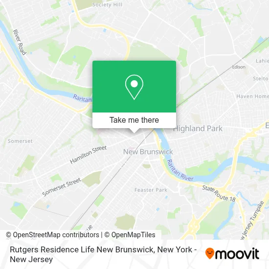 Rutgers Residence Life New Brunswick map